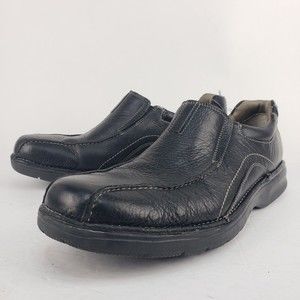 Clarks Bradley Step Slip On Black Leather Shoes Men’s Size 12